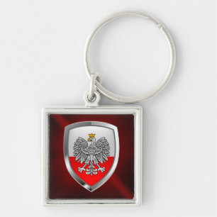 Poland Metallic Emblem Keychain
