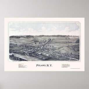 Poland, NY Panoramic Map - 1890 Poster
