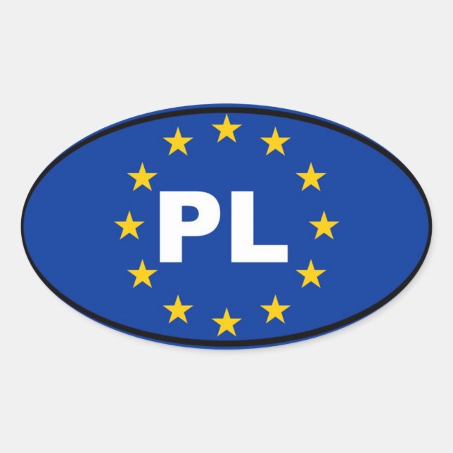 Poland PL European Union Oval Sticker (Front)