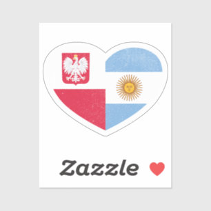 Poland Polish Argentina Argentine Heart Love Flag