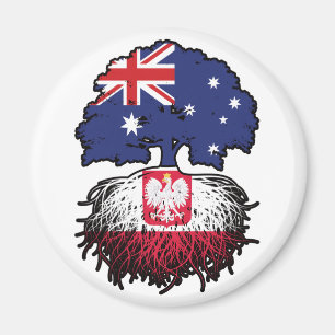 Poland Polish Australian Australia Tree Roots Flag Magnet