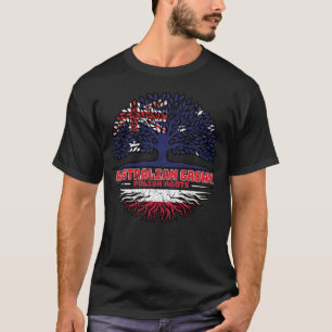 Poland Polish Australian Australia Tree Roots Flag T-Shirt