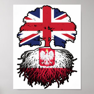 Poland Polish British UK United Kingdom Britain Poster
