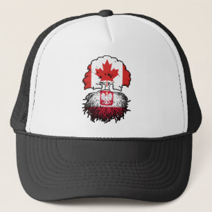 Poland Polish Canadian Canada Tree Roots Flag Trucker Hat