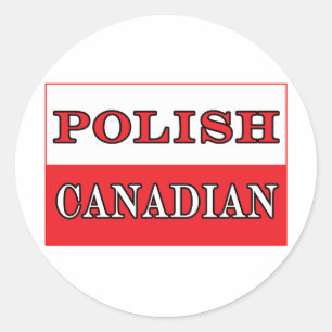 Poland Polish Canadian Flag Classic Round Sticker