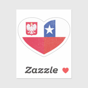 Poland Polish Chile Chilean Heart Love Flag