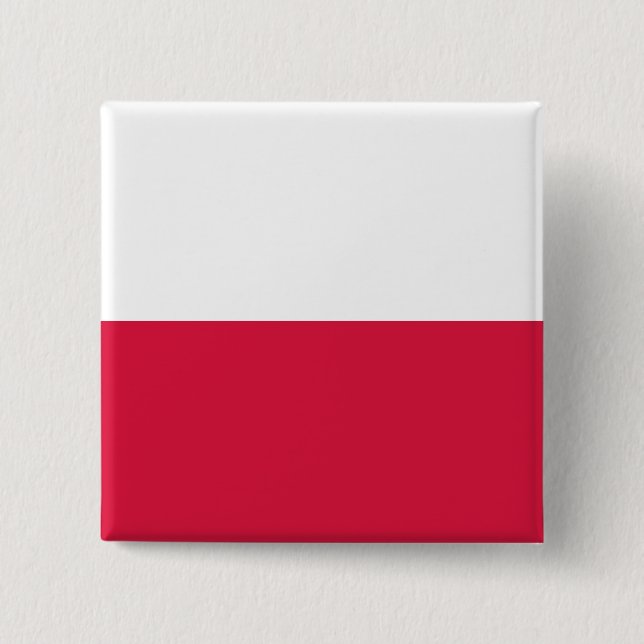 Poland (Polish) Flag 2 Inch Square Button (Front)