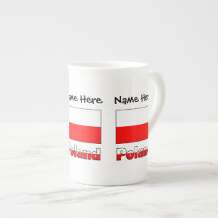 Poland Polish Flag Black Personalization Bone China Mug