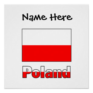 Poland Polish Flag Black Personalization  Poster