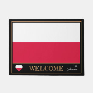 Poland & Polish Flag house mats/sports Welcome Doormat