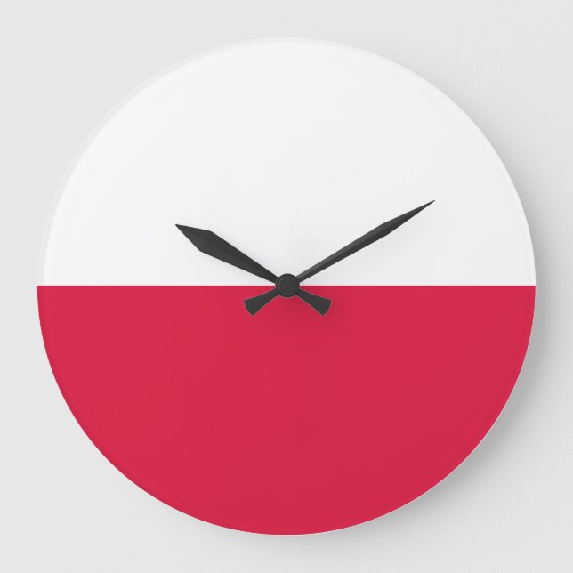 Poland (Polish) Flag Large Clock (Front)