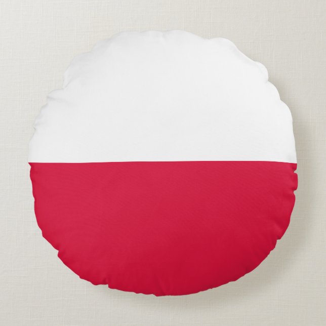 Poland (Polish) Flag Round Pillow (Front)