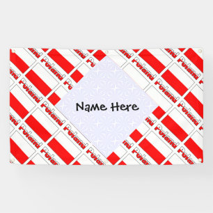 Poland Polish Flag Tiled Black Personalization Banner