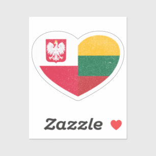 Poland Polish Lithuania Lithuanian Heart Love Flag