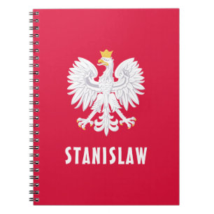Poland Polish Red White Eagle Polska Custom Name Notebook