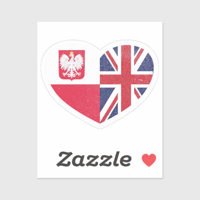 Poland Polish UK United Kingdom British Heart Love (Sheet)