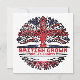 Poland Polish Uk United Kingdom British Tree Roots Card