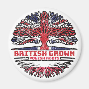 Poland Polish Uk United Kingdom British Tree Roots Magnet