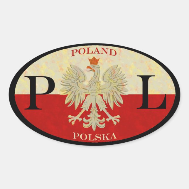 Poland Polska Oval Sticker (Front)