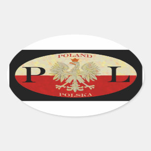 Poland Polska Oval Sticker
