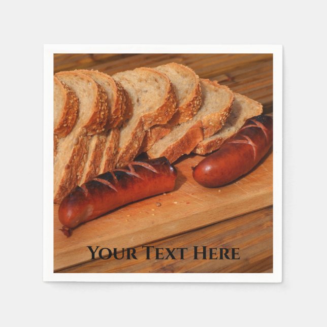 Poland Polska Polish Food Kielbasa Sausage  Napkin (Front)