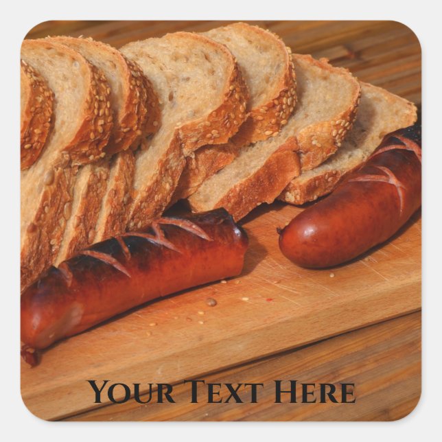 Poland Polska Polish Food Kielbasa Sausage Square Sticker (Front)