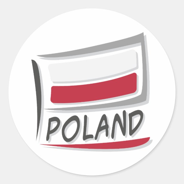 Poland  Pride X Flag Classic Round Sticker (Front)