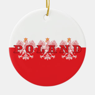 Poland Red Eagles Ceramic Ornament