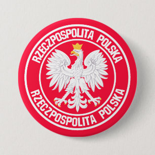 Poland Round Emblem 3 Inch Round Button
