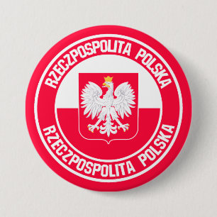 Poland Round Emblem 3 Inch Round Button