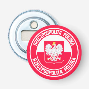 Poland Round Emblem Bottle Opener