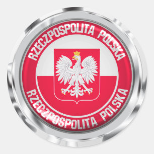 Poland Round Emblem Classic Round Sticker