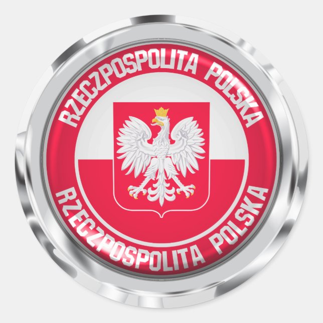 Poland Round Emblem Classic Round Sticker (Front)