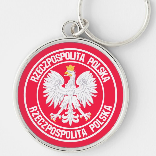 Poland Round Emblem Keychain (Front)