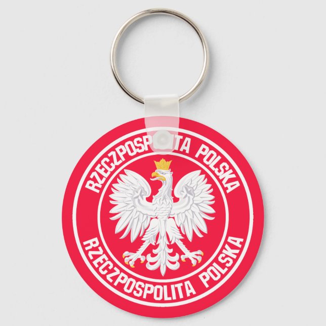 Poland Round Emblem Keychain (Front)