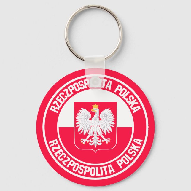 Poland Round Emblem Keychain (Front)