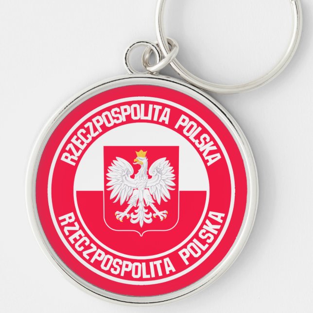 Poland Round Emblem Keychain (Front)