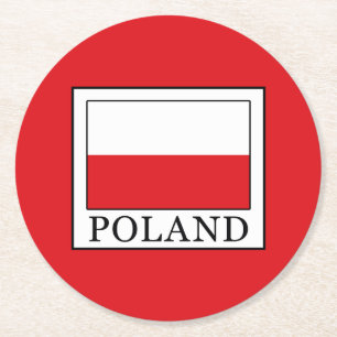 Poland Round Paper Coaster