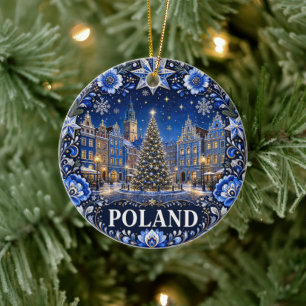 Poland Scenic Keepsake Holiday Ceramic Ornament
