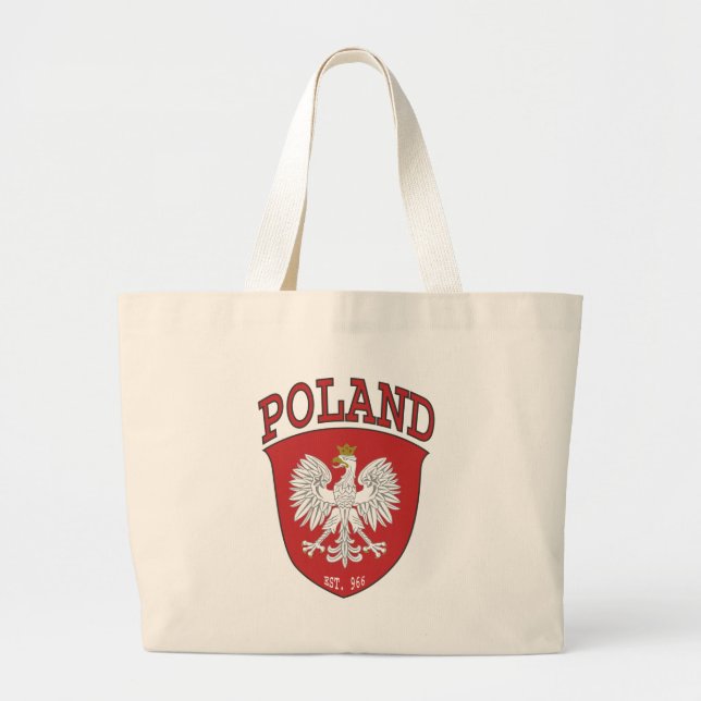 Poland Shield Large Tote Bag (Front)