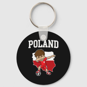 Poland Soccer Dabbing Footbyll Polska Polish Kids  Keychain