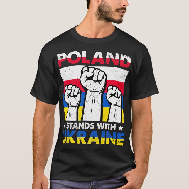 Poland Stands With Ukraine pieces  T-Shirt (Front)