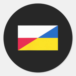 Poland Ukraine Flag Support Friendship Neighbor 1  Classic Round Sticker