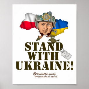 Poland Ukraine Zelensky Dog Tag Stand With Ukraine Poster