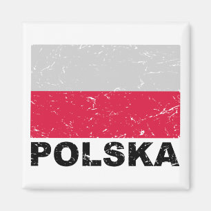 Poland Vintage Flag Magnet