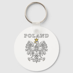Poland With Polish Eagle Keychain