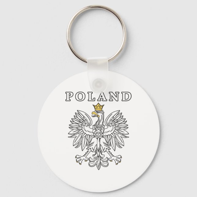 Poland With Polish Eagle Keychain (Front)