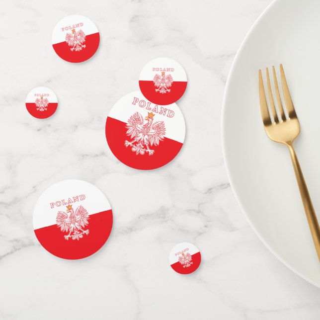Poland With Red Polish Eagle Confetti (Group)