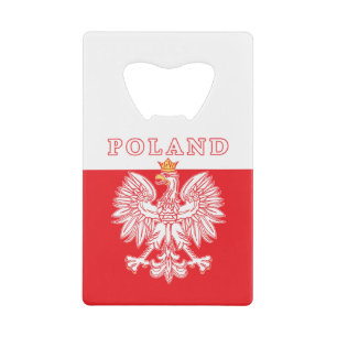 Poland With Red Polish Eagle Credit Card Bottle Opener