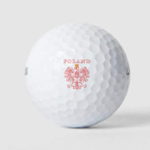 Poland With Red Polish Eagle Golf Balls